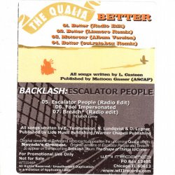 The Qualia / Backlash - Better / Escalator People (2007) [Split]