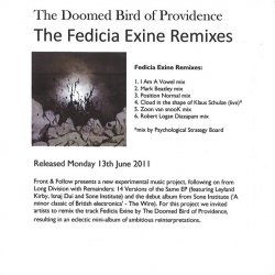 The Doomed Bird Of Providence - The Fedicia Exine Remixes (2011) [EP]